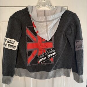 Monster Republic Boys Size Medium Punk Rock Band Hoodie Sweatshirt Gray Red